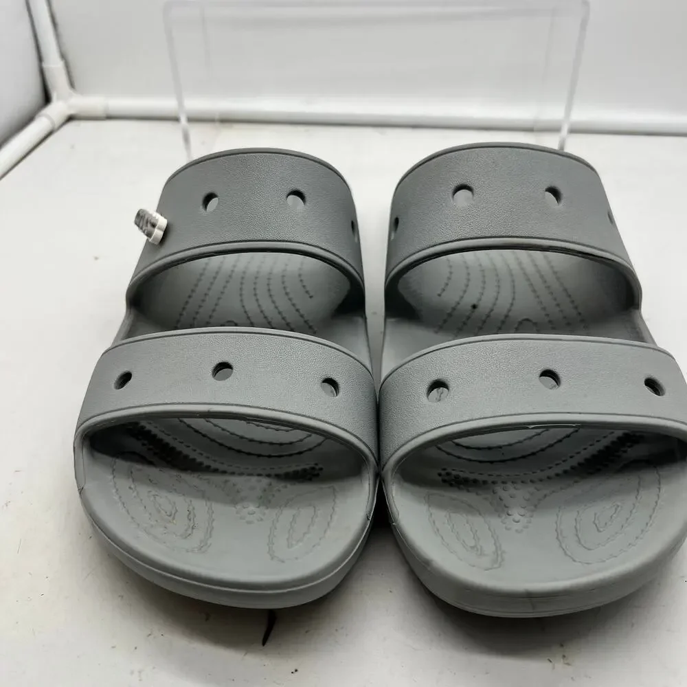 Crocs Classic Slide Sandals Women 11 Mens 9 Double Strap 206761 Gray